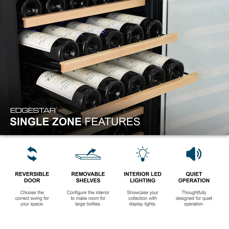 EdgeStar 24.312'' 53 Bottle Single Zone BuiltIn Wine Refrigerator